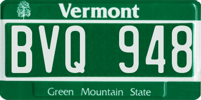 VT license plate BVQ948