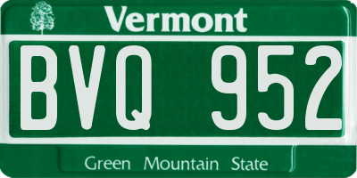 VT license plate BVQ952