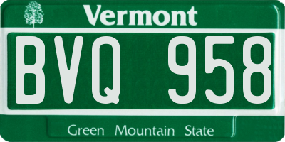 VT license plate BVQ958