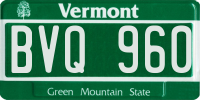 VT license plate BVQ960
