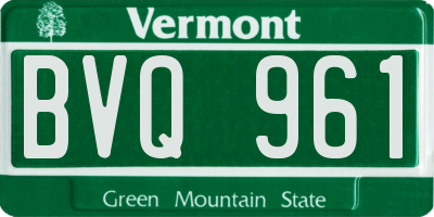 VT license plate BVQ961
