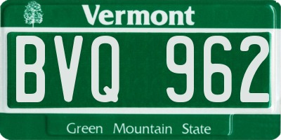 VT license plate BVQ962