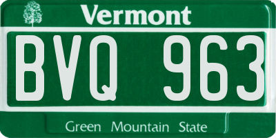 VT license plate BVQ963