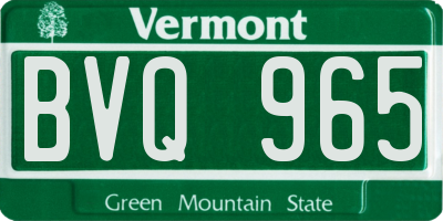 VT license plate BVQ965