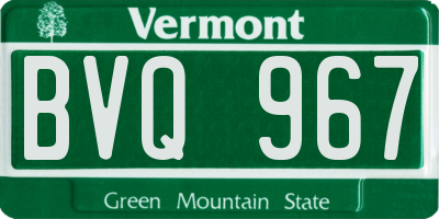 VT license plate BVQ967