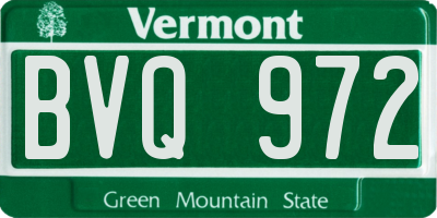 VT license plate BVQ972