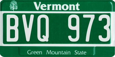 VT license plate BVQ973