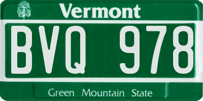 VT license plate BVQ978