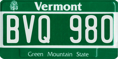 VT license plate BVQ980