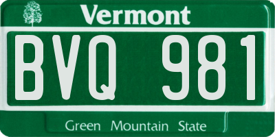 VT license plate BVQ981