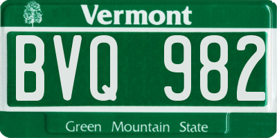 VT license plate BVQ982