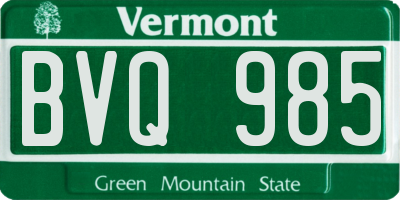 VT license plate BVQ985