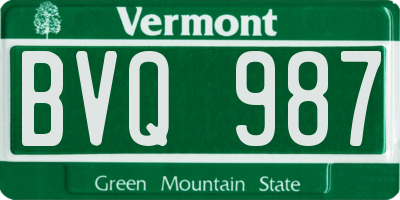 VT license plate BVQ987
