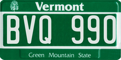 VT license plate BVQ990