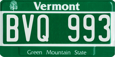VT license plate BVQ993