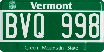 VT license plate BVQ998