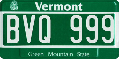VT license plate BVQ999