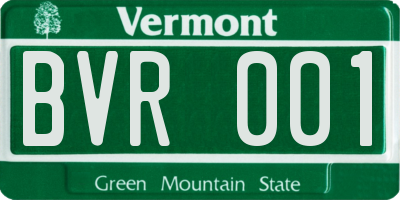 VT license plate BVR001
