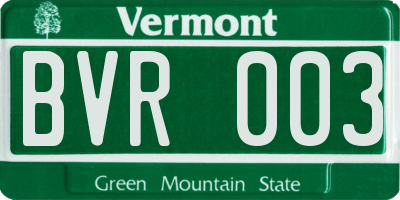 VT license plate BVR003