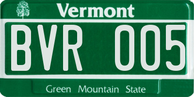 VT license plate BVR005
