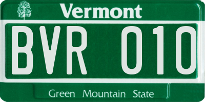 VT license plate BVR010