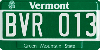 VT license plate BVR013