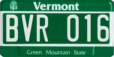 VT license plate BVR016
