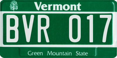 VT license plate BVR017