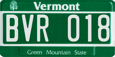 VT license plate BVR018