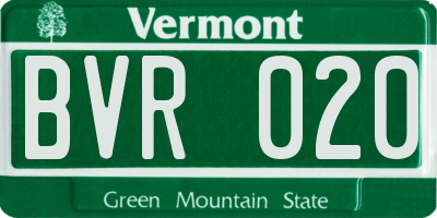 VT license plate BVR020