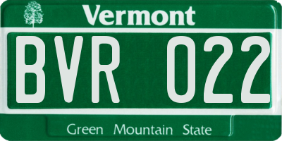 VT license plate BVR022