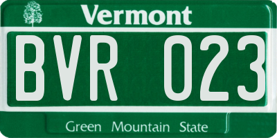 VT license plate BVR023