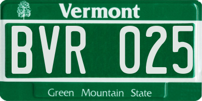 VT license plate BVR025
