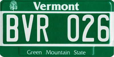 VT license plate BVR026