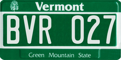 VT license plate BVR027