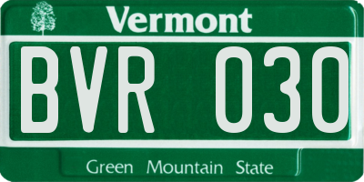 VT license plate BVR030