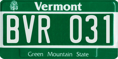 VT license plate BVR031