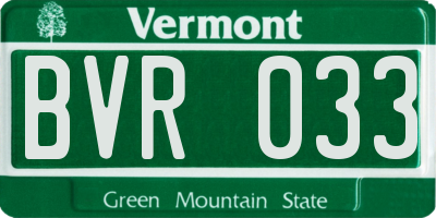 VT license plate BVR033