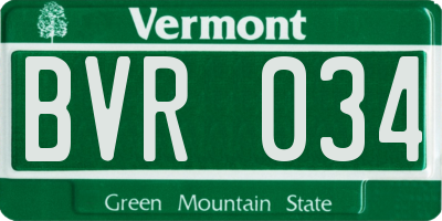 VT license plate BVR034