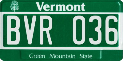 VT license plate BVR036