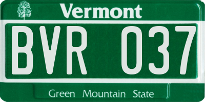 VT license plate BVR037