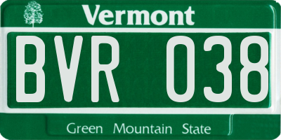 VT license plate BVR038