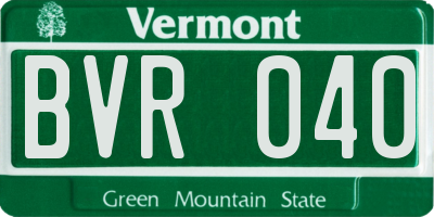 VT license plate BVR040