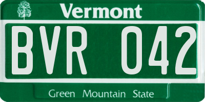 VT license plate BVR042