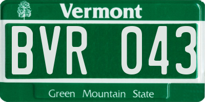 VT license plate BVR043