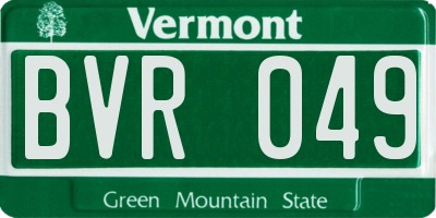 VT license plate BVR049