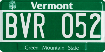VT license plate BVR052