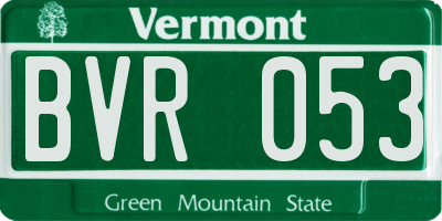 VT license plate BVR053