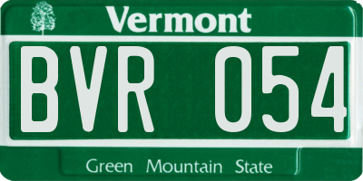 VT license plate BVR054