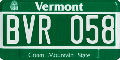 VT license plate BVR058